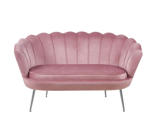 Sofa SF1-FX Różowy/Chrom