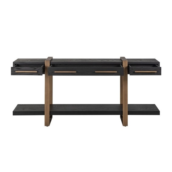 Kredens CAMBON Czarny/Naturalny