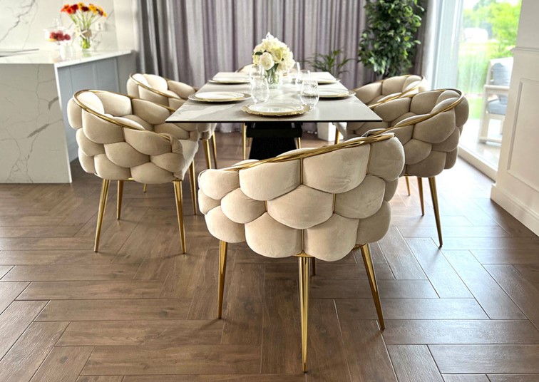 Krzesło BALLOON Złoty/Beżowy