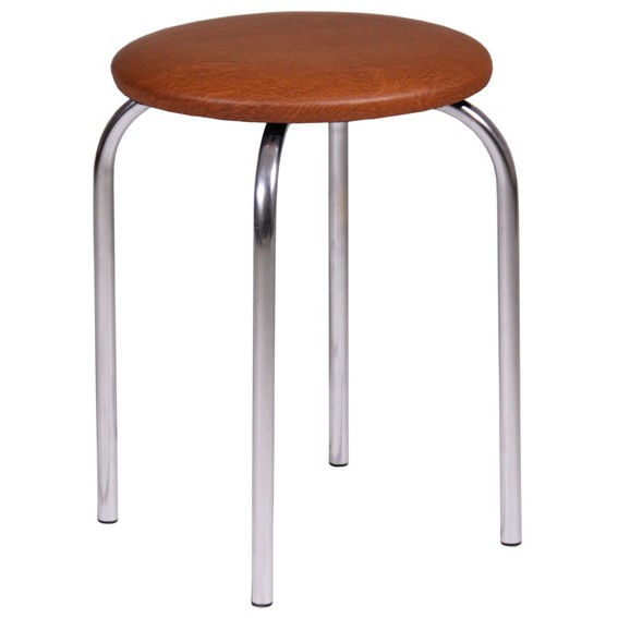 Taboret CHICO 2 Eco Jasny Brąz/Chrom