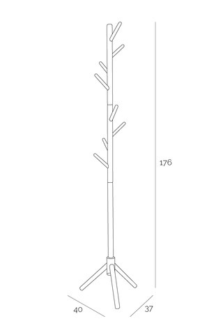 Wieszak Bukowy MADURA Czarny