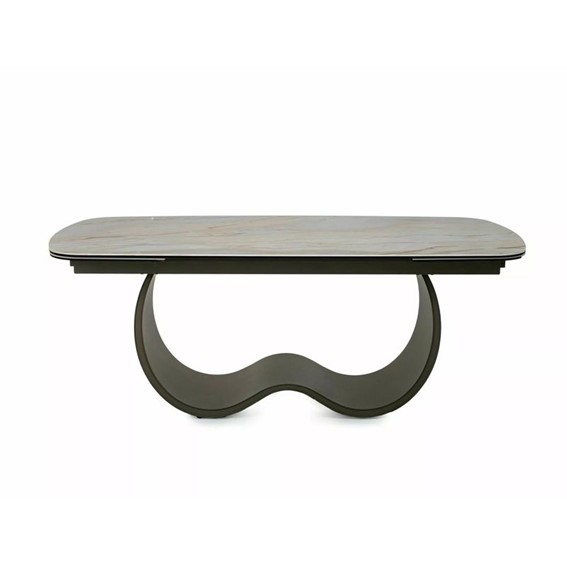 Stół Rozkładany CASABLANCA Ceramic (274-198)x98cm Beż Połysk/Miedziany