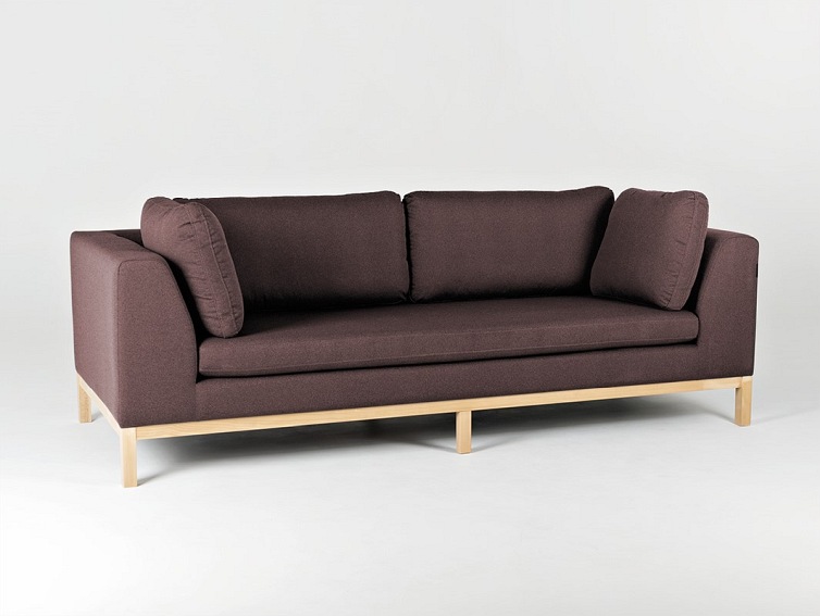 Sofa Rozkładana 3 os. Ambient Wood 228x98x67 Hematyt/Naturalny