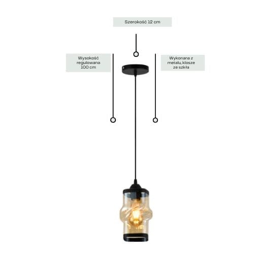 Lampa Wisząca ZAIN 1 Czarny