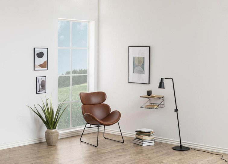 Fotel CAZAR Vintage Brązowy PU Czarna po Dstawa