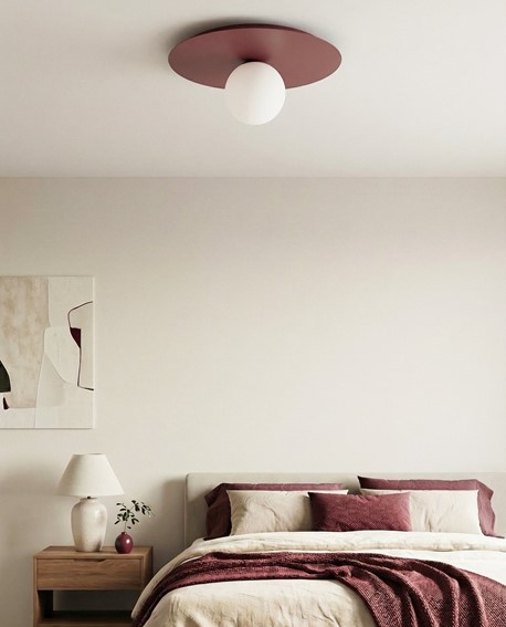 Lampa Sufitowa SOLAR 1 Burgundowy/Biały