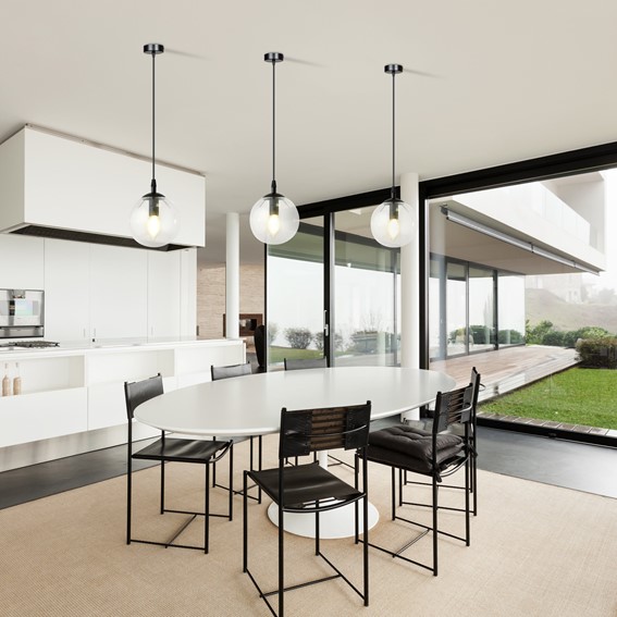 Lampa Wisząca COSMO 1 Czarny/Transparentny