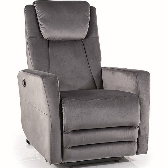 Fotel Rozkładany ADONIS Velvet (Funkcja Pionizacji) Szary Bluvel 14