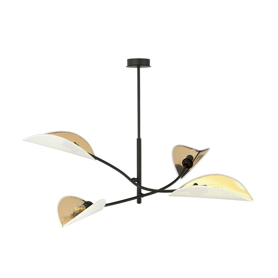 Lampa Wisząca LOTUS 4 Biały/Złoty
