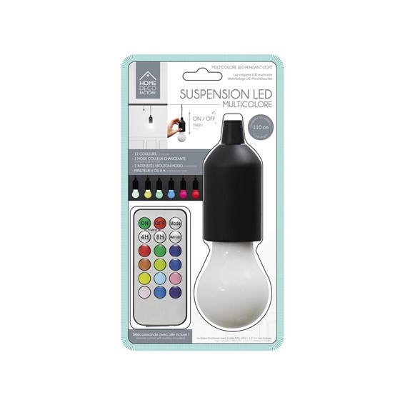 Lampa Wisząca Żarówka Multikolor Czarny