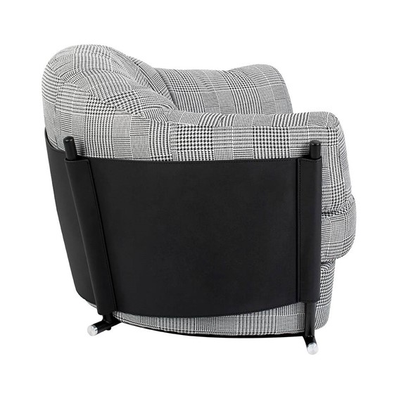 Fotel ROGER Biały/Czarny Pepitka