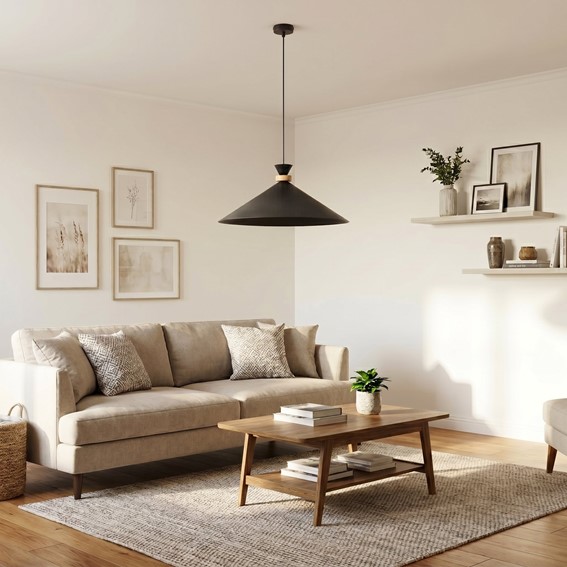 Lampa Wisząca OLIVO 1L Czarny