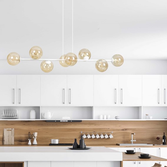 Lampa Wisząca ROSSI 8 Biały/Miodowy