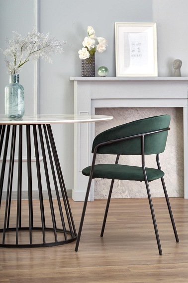 Stół BRODWAY fi110 Biały/Czarny