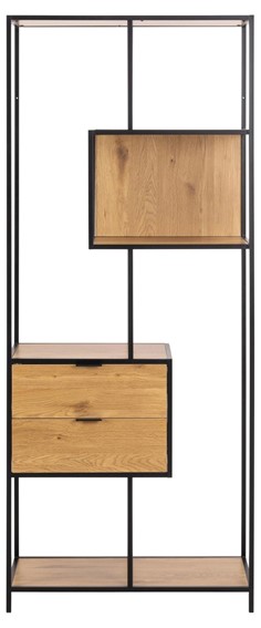 Regał SEAFORD II z Szufladami Dąb Naturalny/Czarny