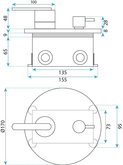 Zestaw Natryskowy Podtynkowy ONTGARIO + BOX Miedź Szczotkowana