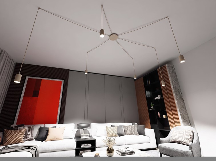 Lampa Wisząca TRAKER 6 Beżowy