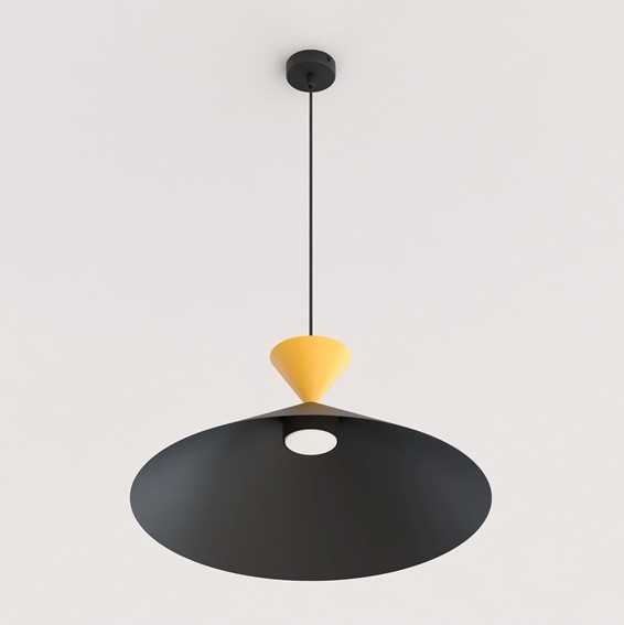 Lampa Wisząca RALF 1L Czarny/Pomarańczowy