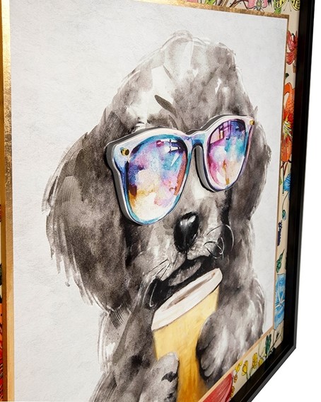 Obraz COFFEE DOG 100x100cm