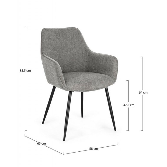 Krzesło CORA ARM Czarny/Szary