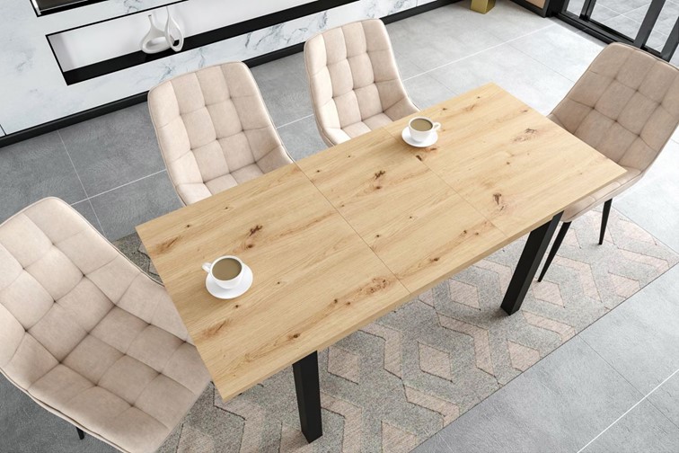 Stół Rozkładany ST2-FX (120-160)x70 Dąb Artisan/Czarny