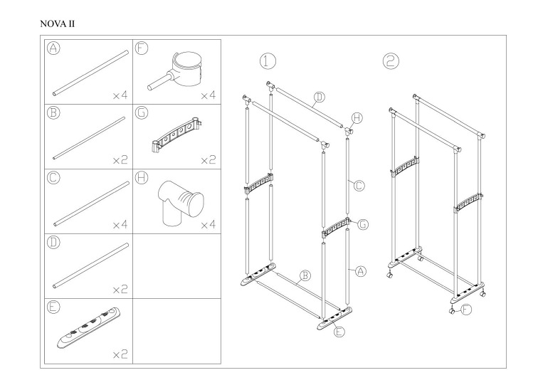 Wieszak NOVA II Bis Chrom/Czarny