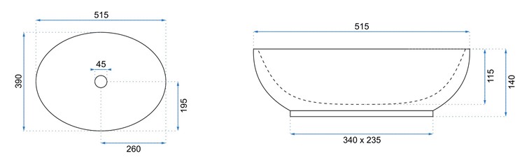 Umywalka Nablatowa CAROLA Biały