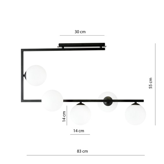 Lampa Sufitowa SOMA 5 Opal