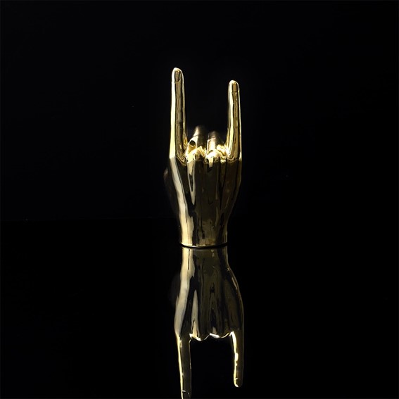 Dekoracja/Figurka Dłoń Duża ROCK AND ROLL Palec Złoty