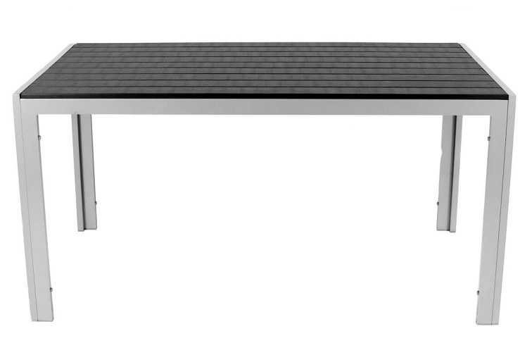 Stół Ogrodowy MODENA 150x90 Srebrny/Czarny