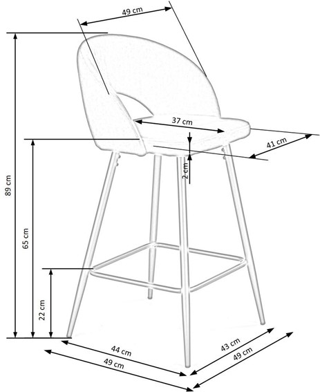 Hoker H96 65cm Popielaty