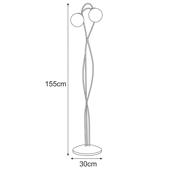 Lampa Podłogowa NELA K-5353 Czarny/Biały