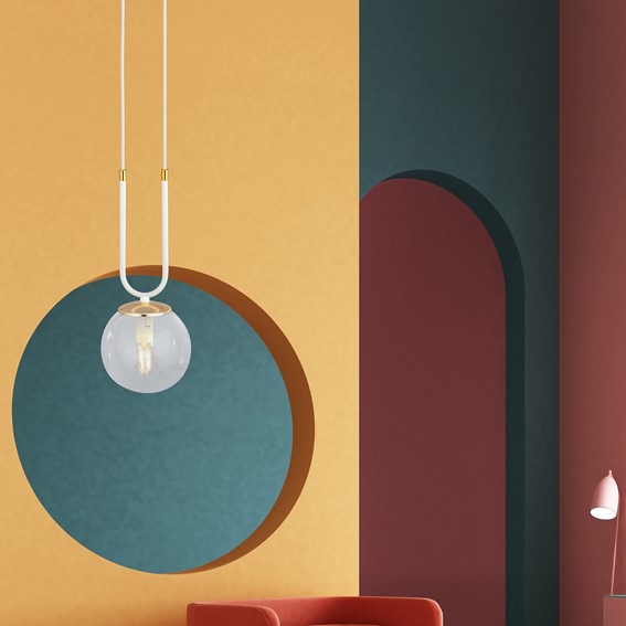 Lampa Wisząca GLAM 1 Biały/Transparentny