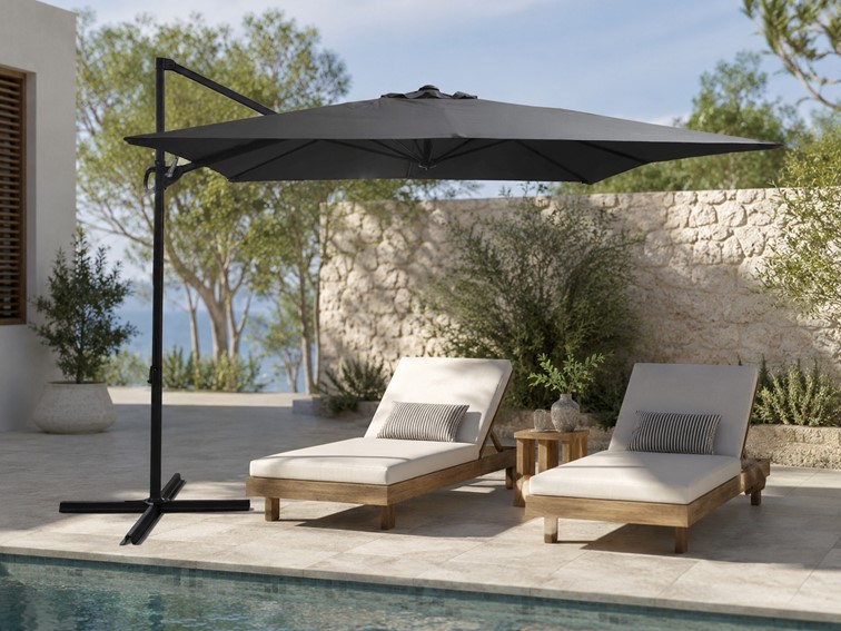 Parasol Ogrodowy LUMERO 3.0 Ciemny Szary