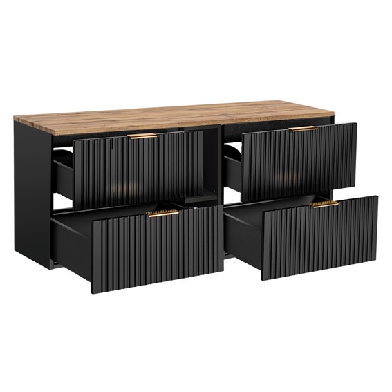 Zestaw ADB B 81-01 140cm (2x Szafka + Regał + Blat) Wotan/Czarny