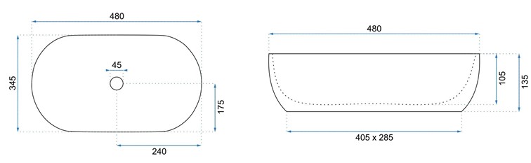 Umywalka Nablatowa AMELIA WOOD MATT Dąb