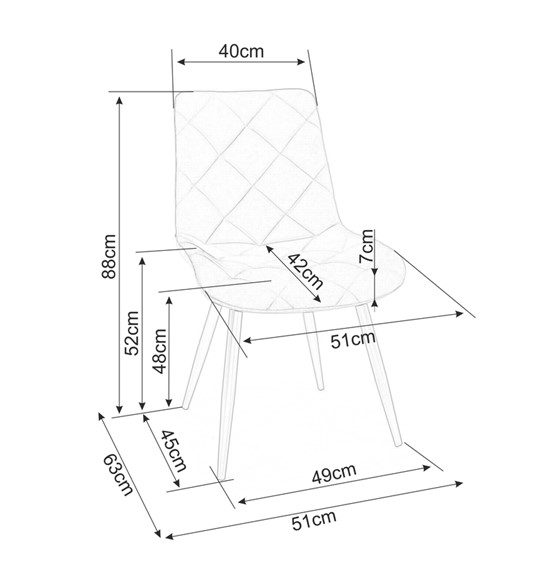 Krzesło RALPH Velvet Czarny/Szary