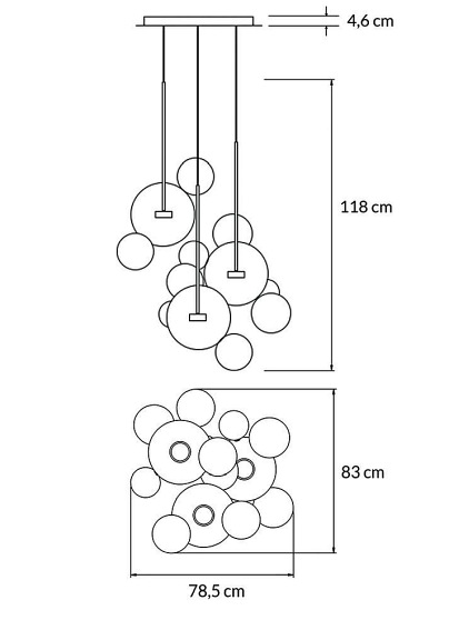 Lampa wisząca CAPRI DISC 3 Złota