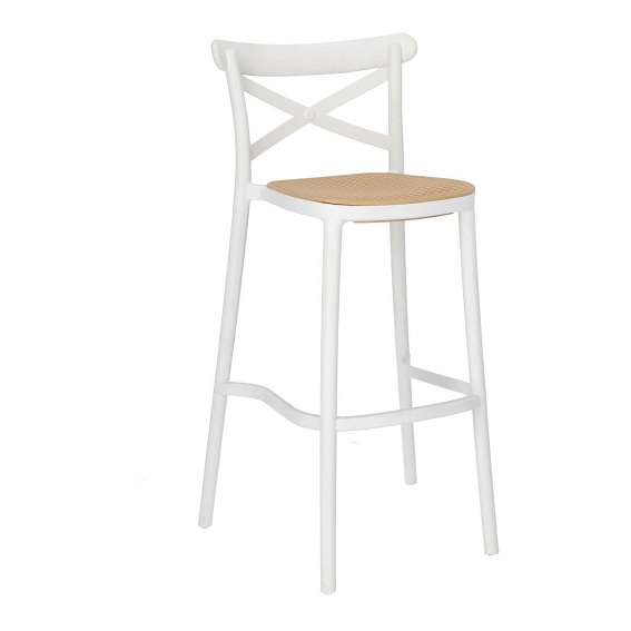 Krzesło Barowe Moreno 47x50x103 Biały/Brązowy