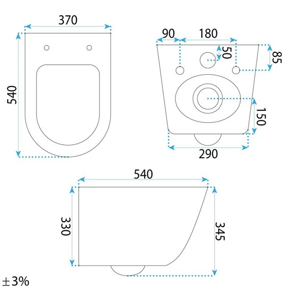 Misa WC Podwieszana DUO TORNADO Biały