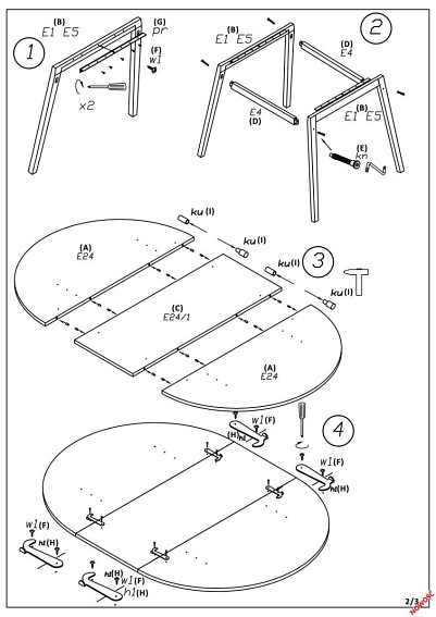 Stół RUBEN (100-140)x102 Biały/Naturalny