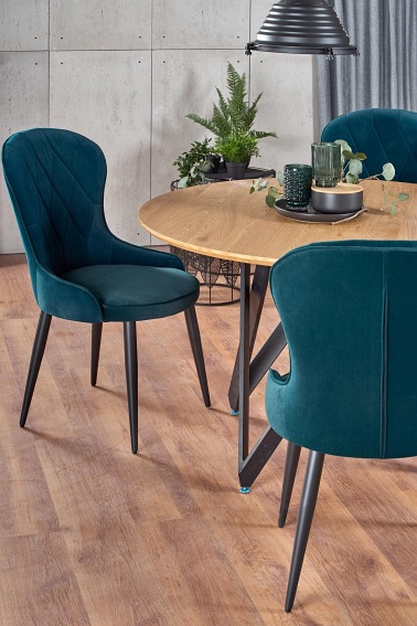 Stół Okrągły Mozambik fi120 Dąb Złoty/Czarny