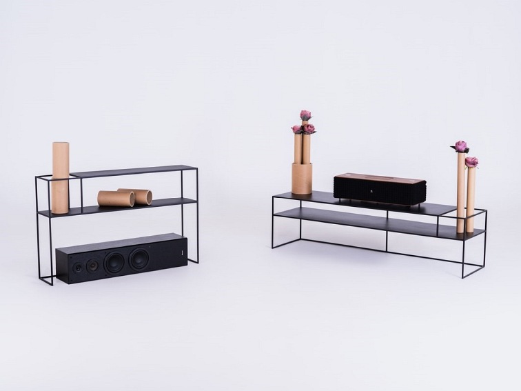 Stolik RTV Senso Flower Metal P 170x45 Czarny