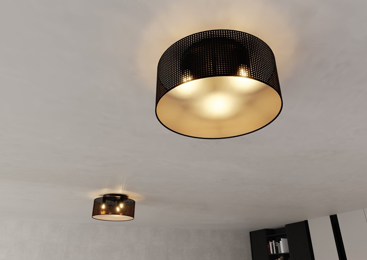 Lampa Wisząca ASTON 3 Czarny/Złoty