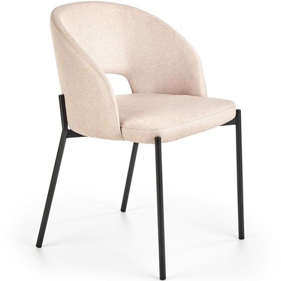 Zestaw 6x Krzesło K373 Czarny/Beżowy