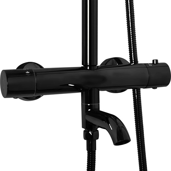 Zestaw Natryskowo-Wannowy LUNGO z Termostatem Czarny Metaliczny