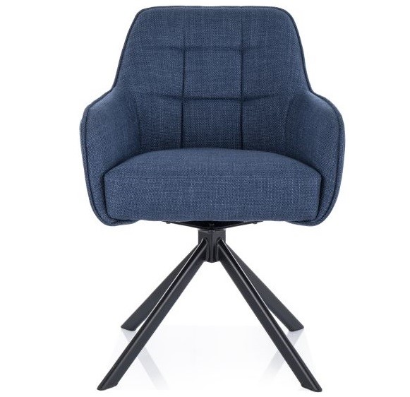 Krzesło METRO Bjorn Czarny Mat/Granatowy 86