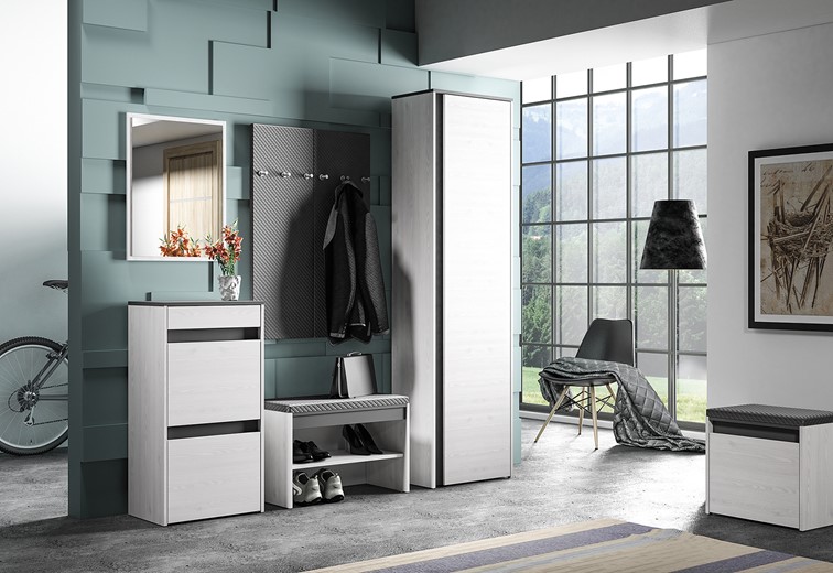 Szafka na Buty HYGA 04 Sosna Śnieżna/Antracyt