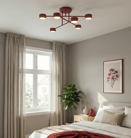 Lampa Sufitowa HALO 6 Burgundowy