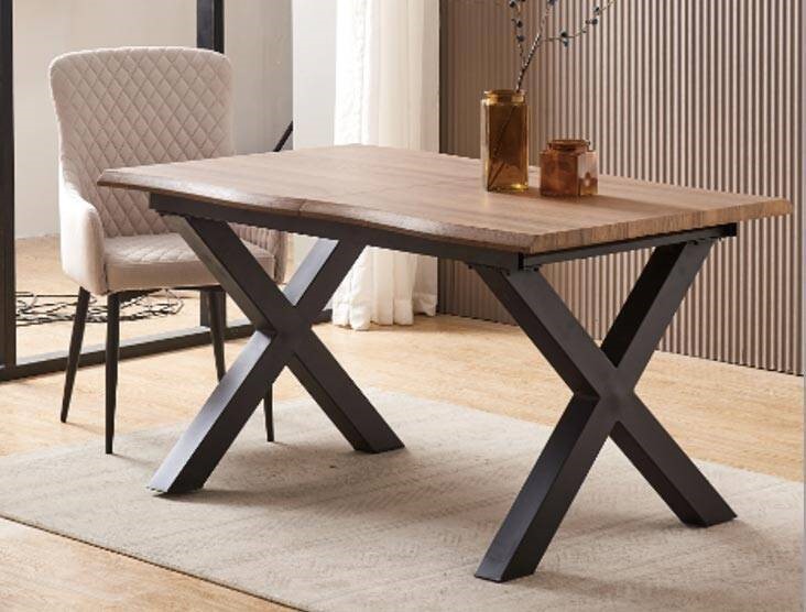 Stół Rozkładany NORDEN  (145-185)x87 Dąb/Czarny